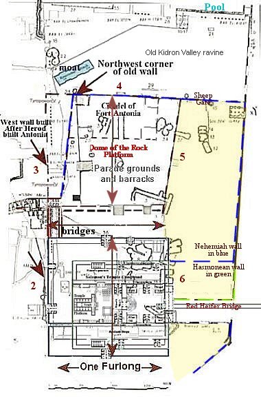 Layout of Temple and Fort Antonia -Warren map